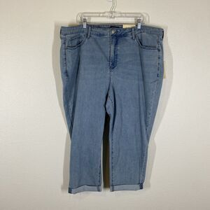 NYDJ Margot Girlfriend Kingston Jeans Womens Size 20WP Light Wash Denim Cuffed